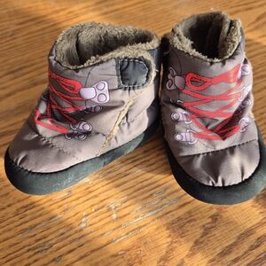 The North Face Baby Boots with Red and Gray Accents
